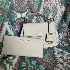Michael Kors pink crossbody with matching wallet